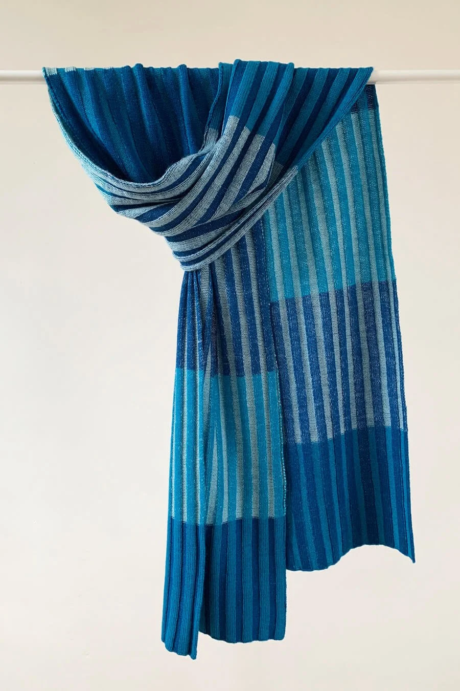 Striped merino scarf in blues by Collingwood-Norris.jpg