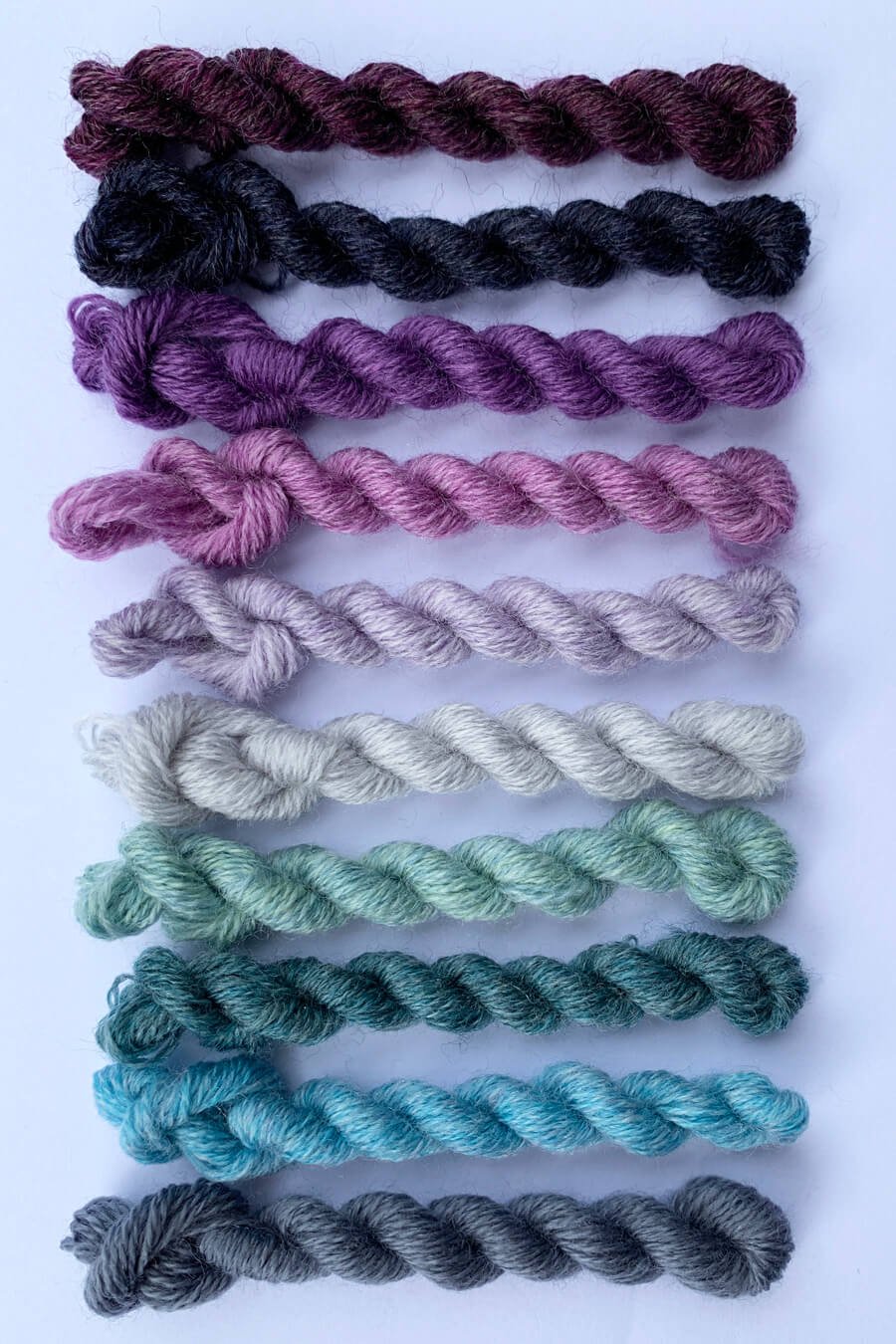 fine merino darning yarn in heathery tones