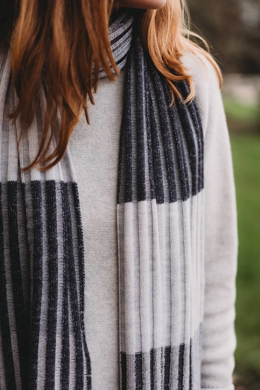 Grey striped merino scarf made by Collingwood-Norris.jpg