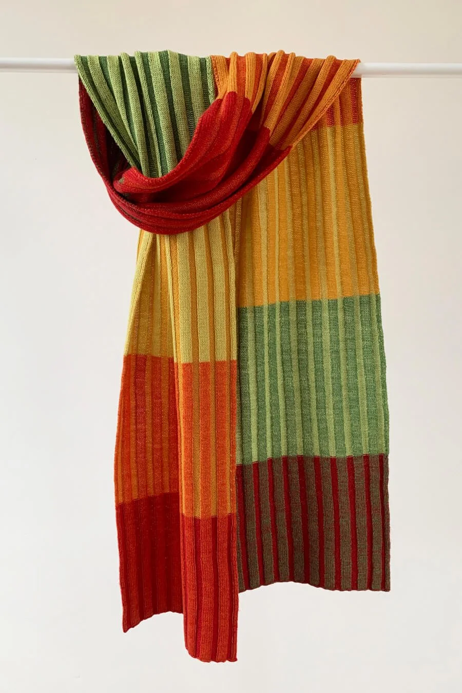 Striped merino scarf in bright autumnal shades by Collingwood-Norris.jpg