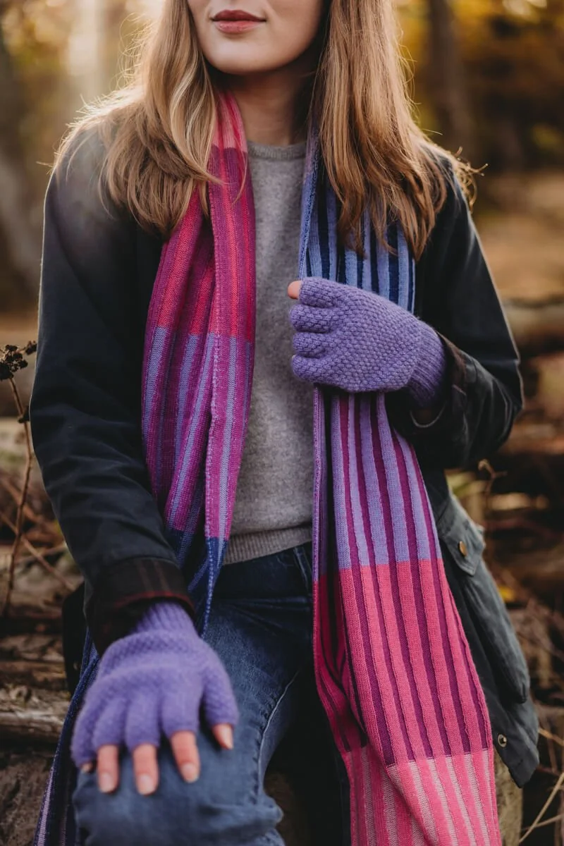 Heather purple lambswool fingerless gloves by Collingwood-Norris.jpg
