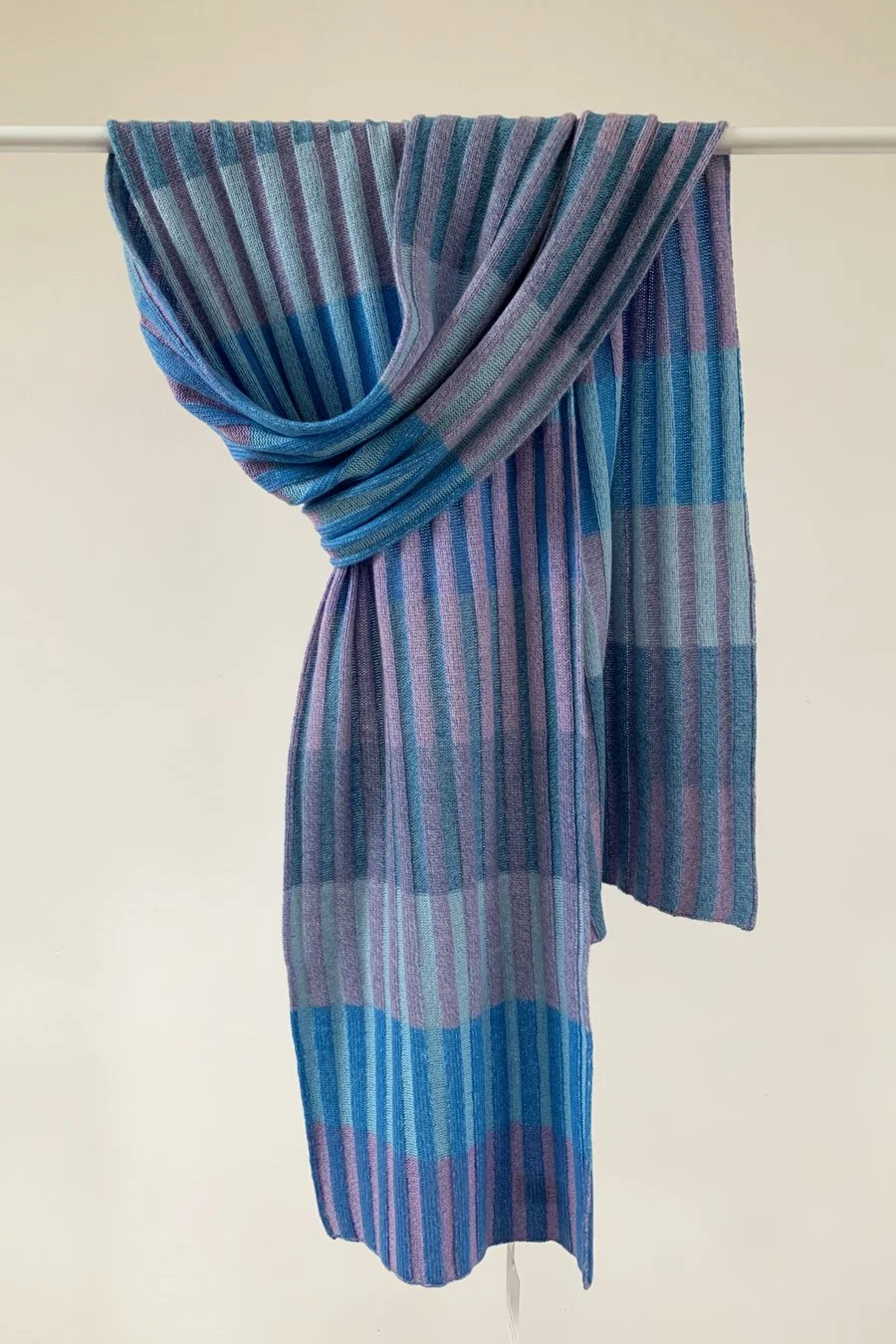Striped cashmere scarf in blues and pinks by Collingwood-Norris.jpg