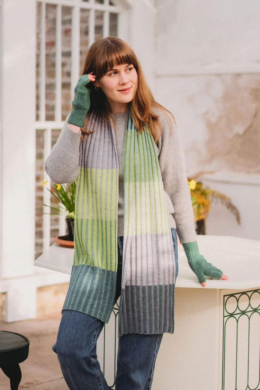 Green and purple stripe merino scarf by Collingwood-Norris.jpg