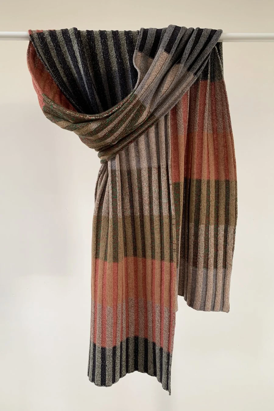 Striped Cashmere Scarf: Dark Autumn