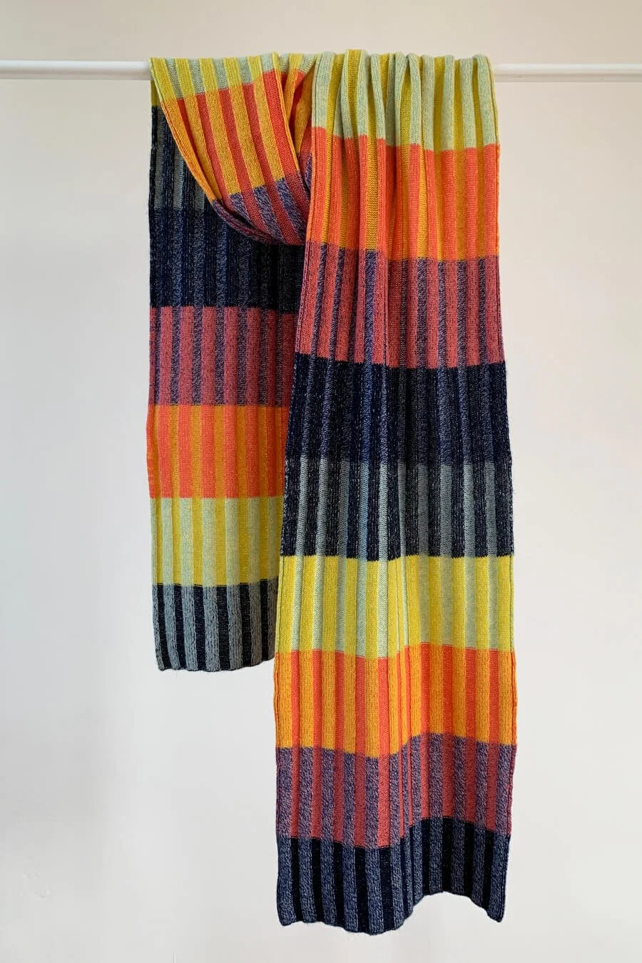 Bright Striped scottish cashmere scarf handmade by Collingwood-Norris
