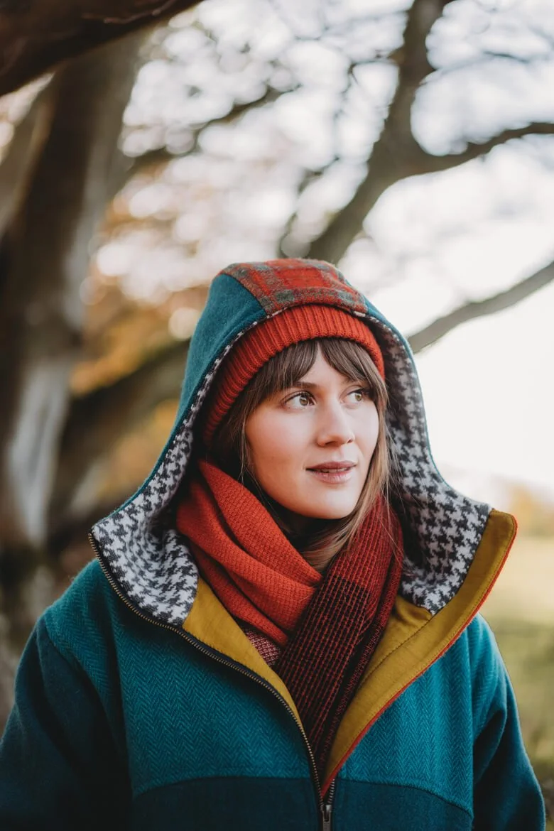 Burnt Orange handmade scarf and beanie hat by Collingwood-Norris.jpg