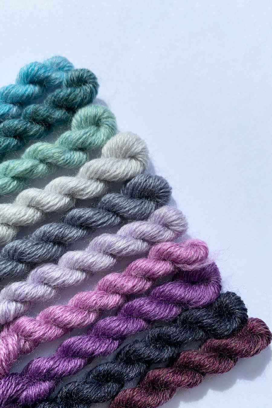 fine merino darning yarn in heathery tones