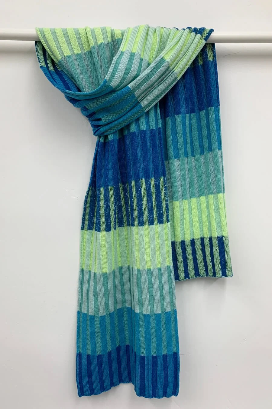 Striped Cashmere Scarf: Blues