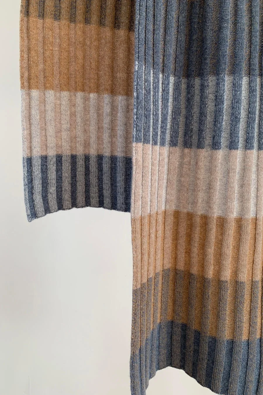 Pebble Striped scottish cashmere scarf handmade by Collingwood-Norris