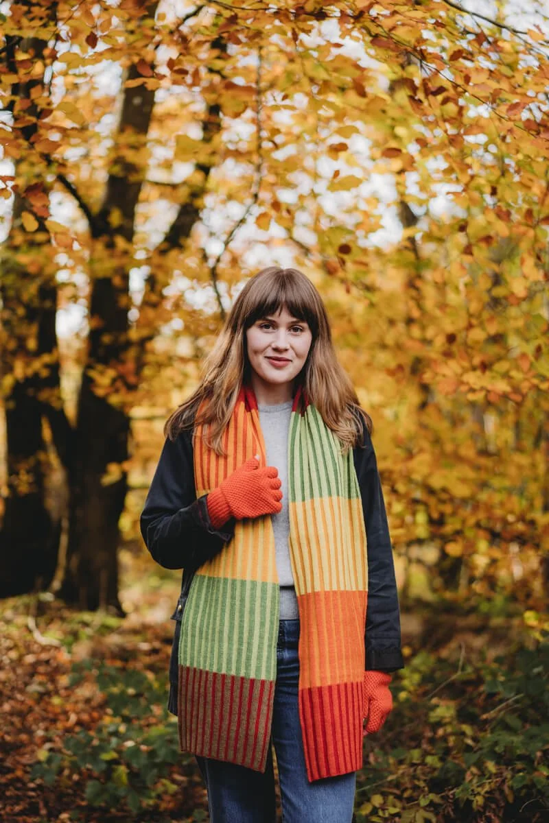 Autumn stripe merino scarf handmade in Scotland by Collingwood-Norris.jpg