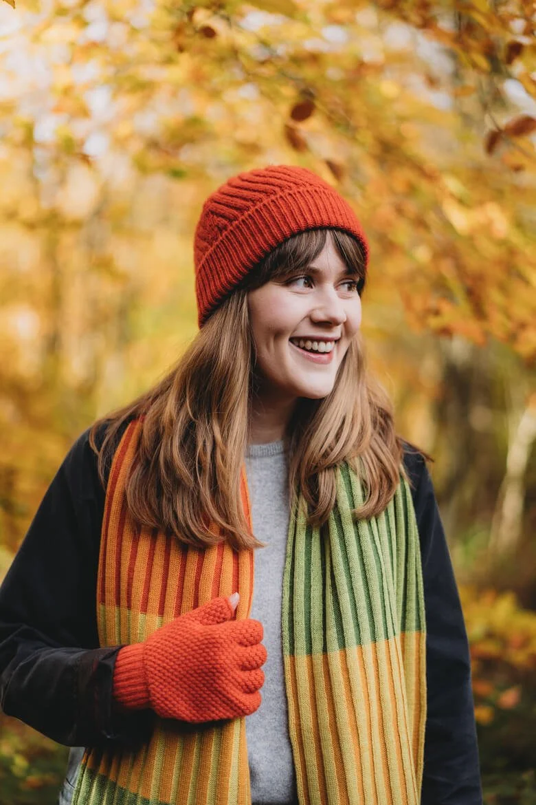 Burnt orange lambswool hat and gloves by Collingwood-Norris.jpg