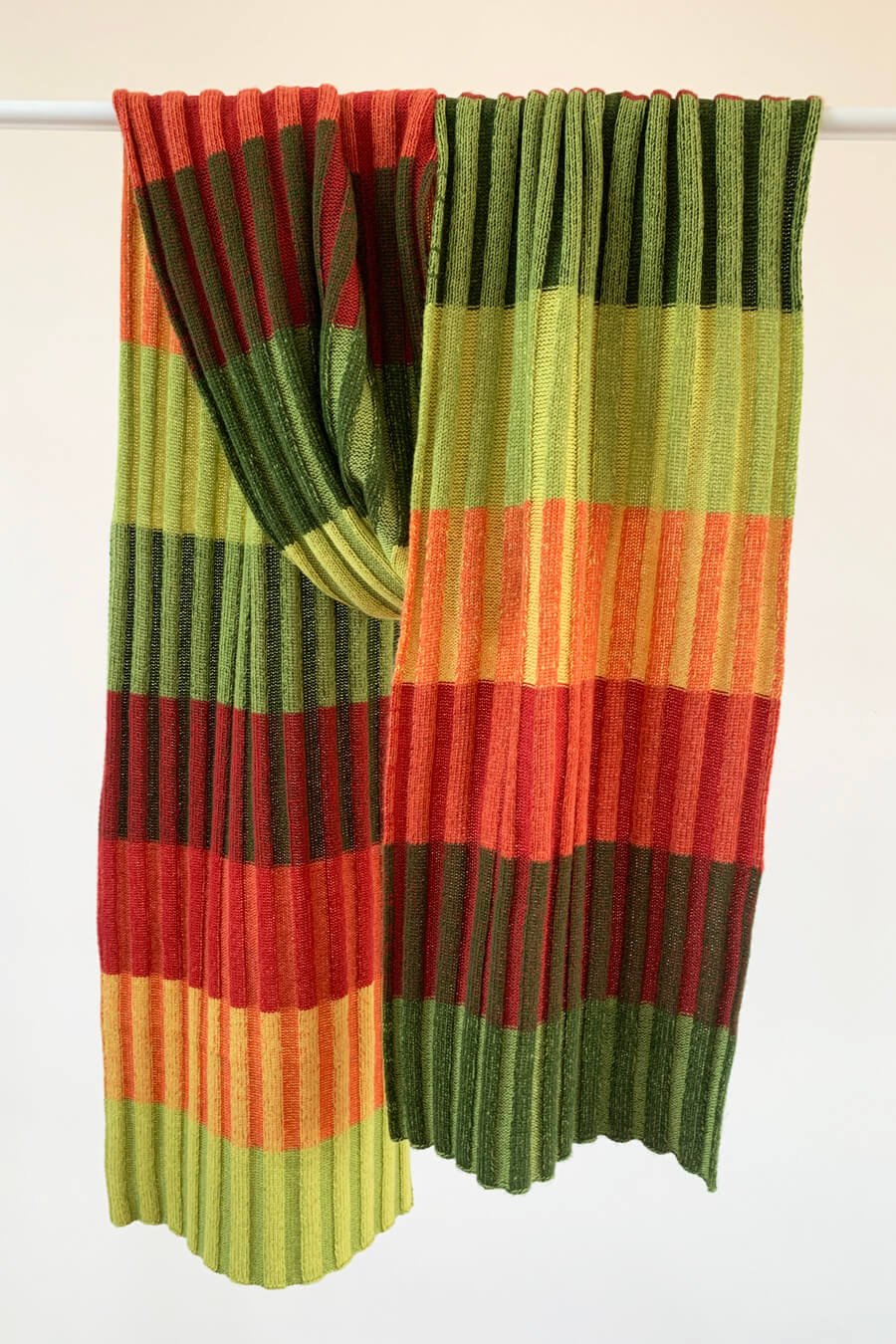 Autumnal striped Scottish cashmere scarf by Collingwood-Norris
