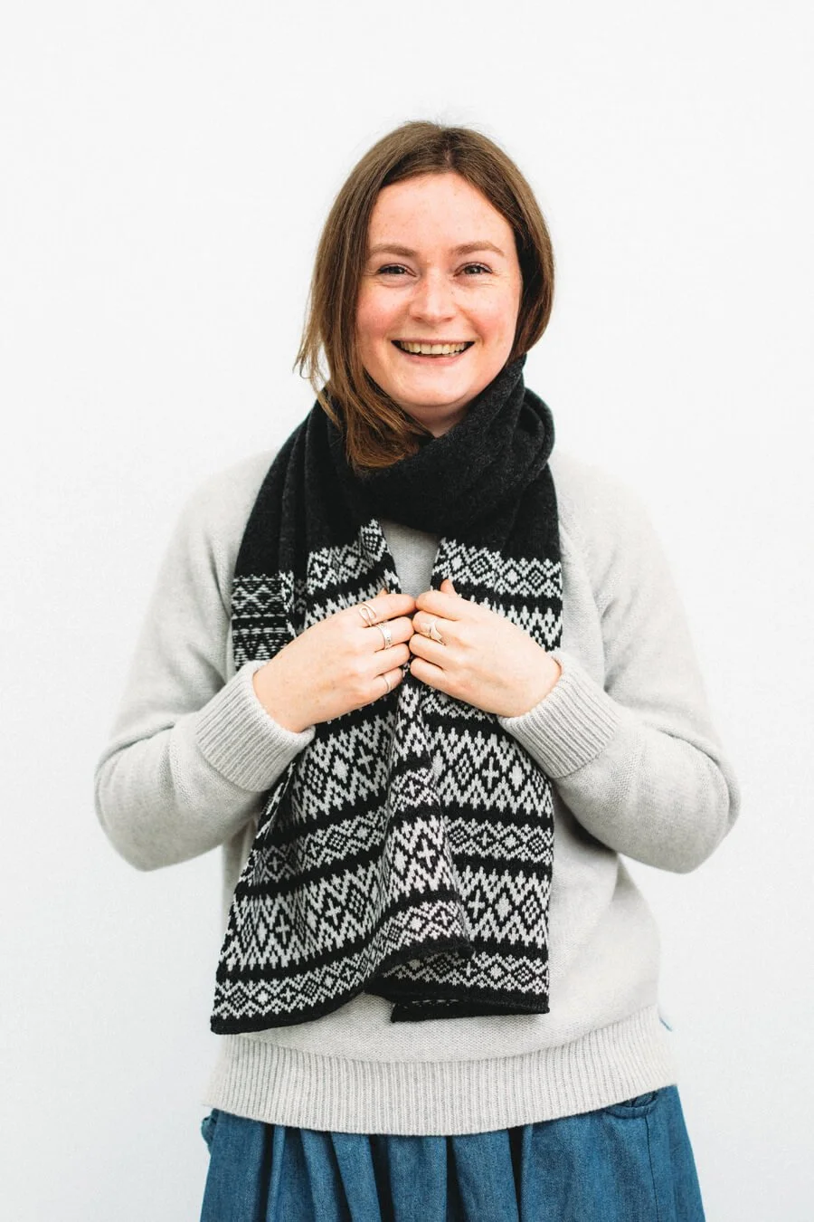 Charcoal patterned lambswool scarf by Collingwood-Norris.jpg