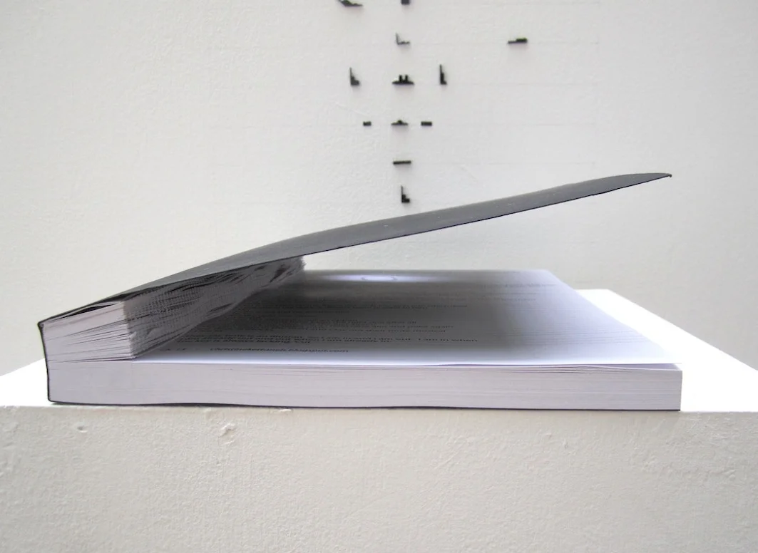 Christine Kettaneh, time cutting time (detail), laser-cut acrylic pieces and artist book, 2013. Exposure 2013 , Beirut Art Center.