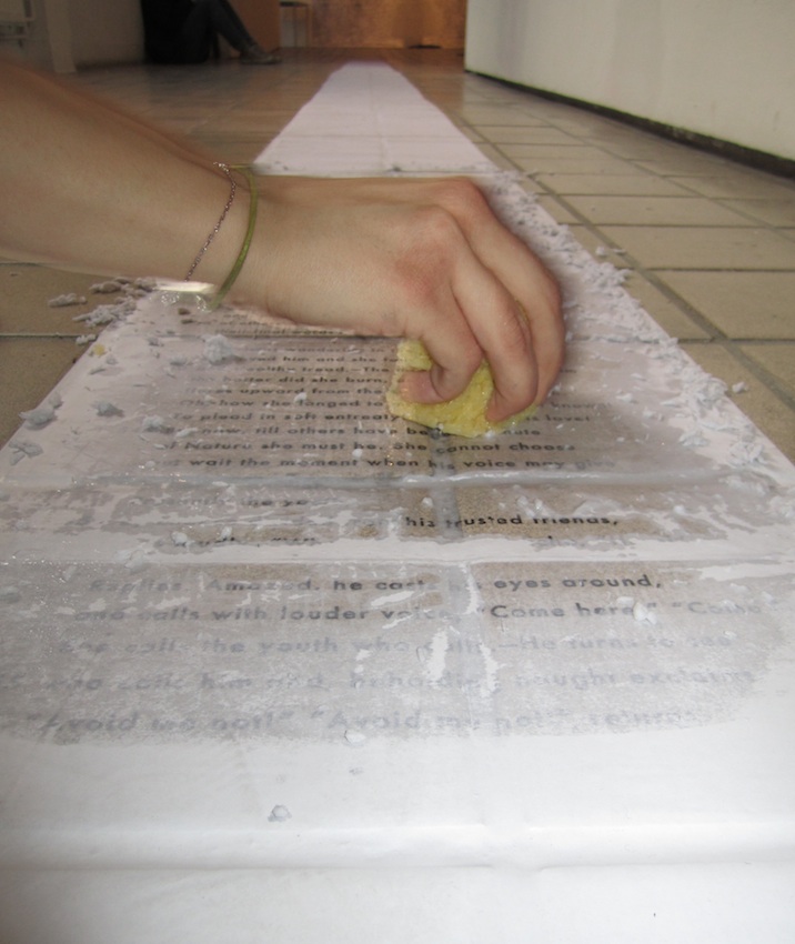  Christine Kettaneh, e cho-floor , paper and acrylic gel medium, 2012. 