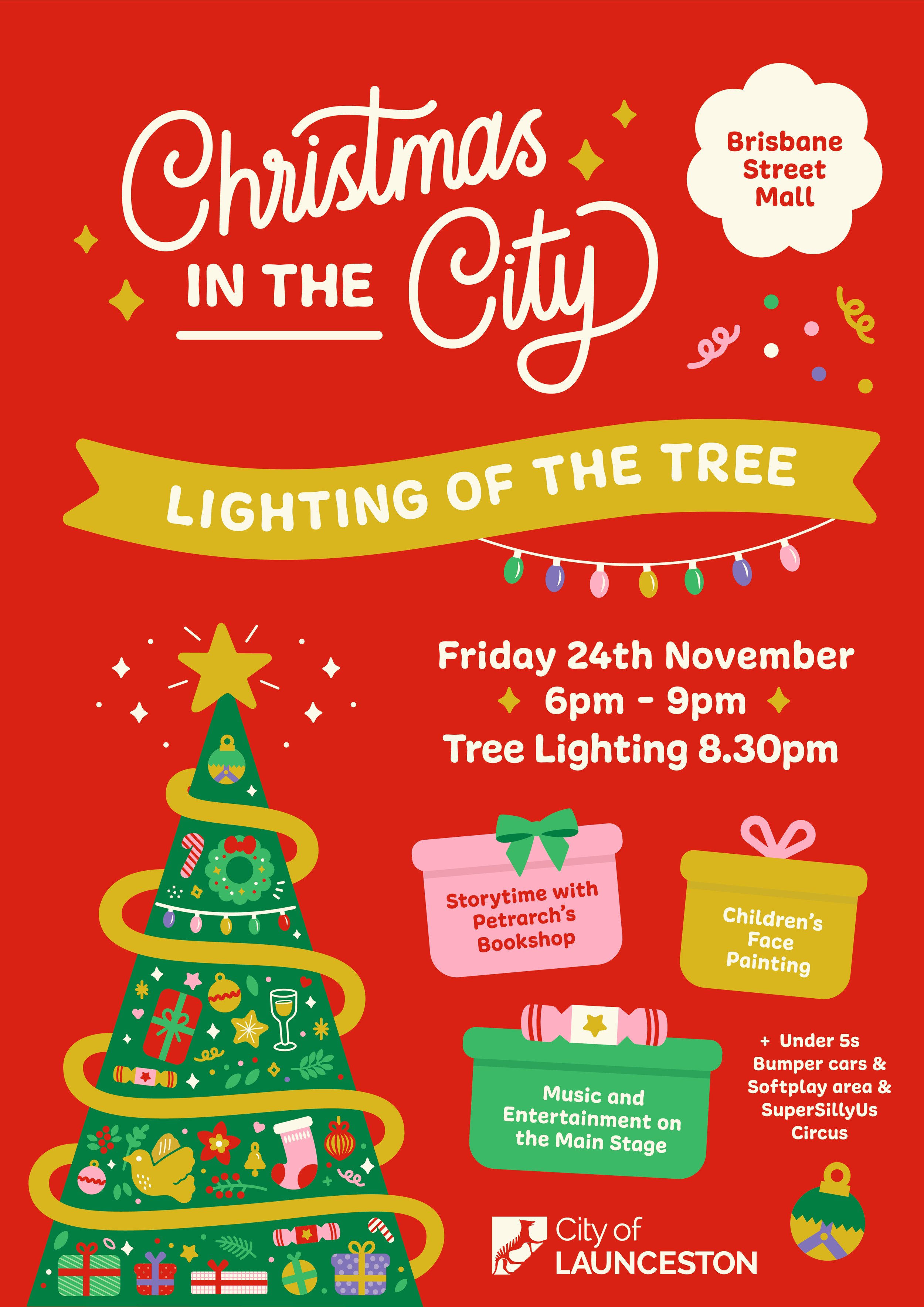 Commissioned poster design for event by City of Launceston with illustrations, hand lettering and layout.