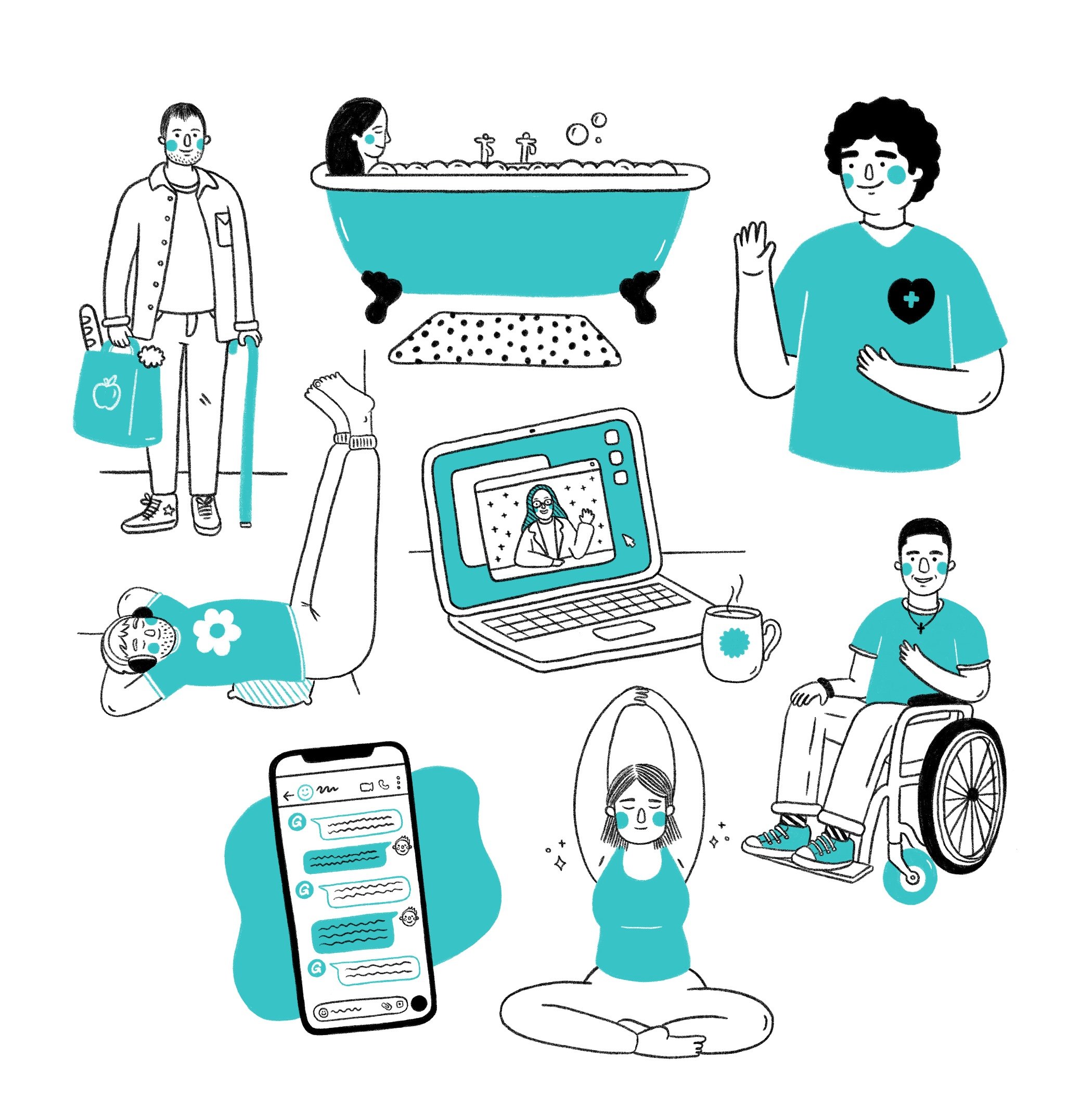 Selection of illustrations created for MoreGoodDays .