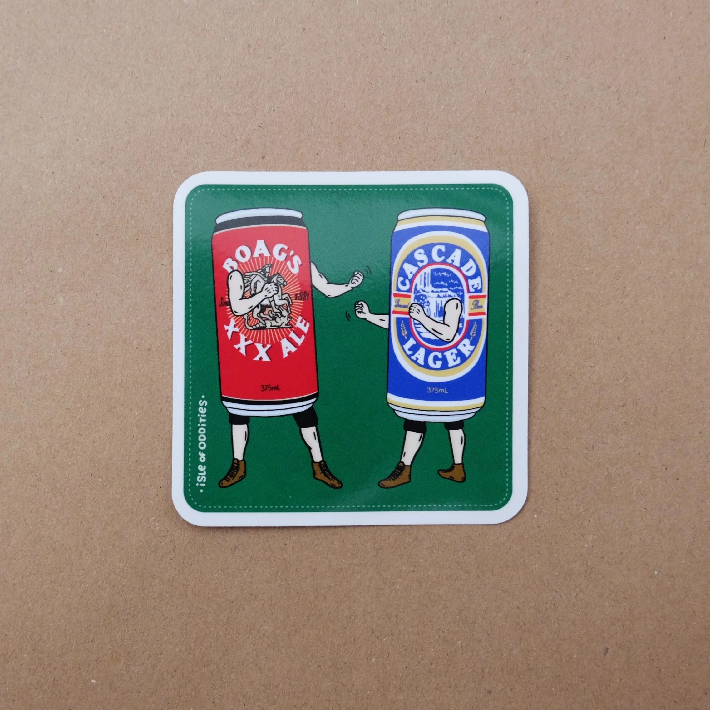 North V South Beer Coaster Sticker