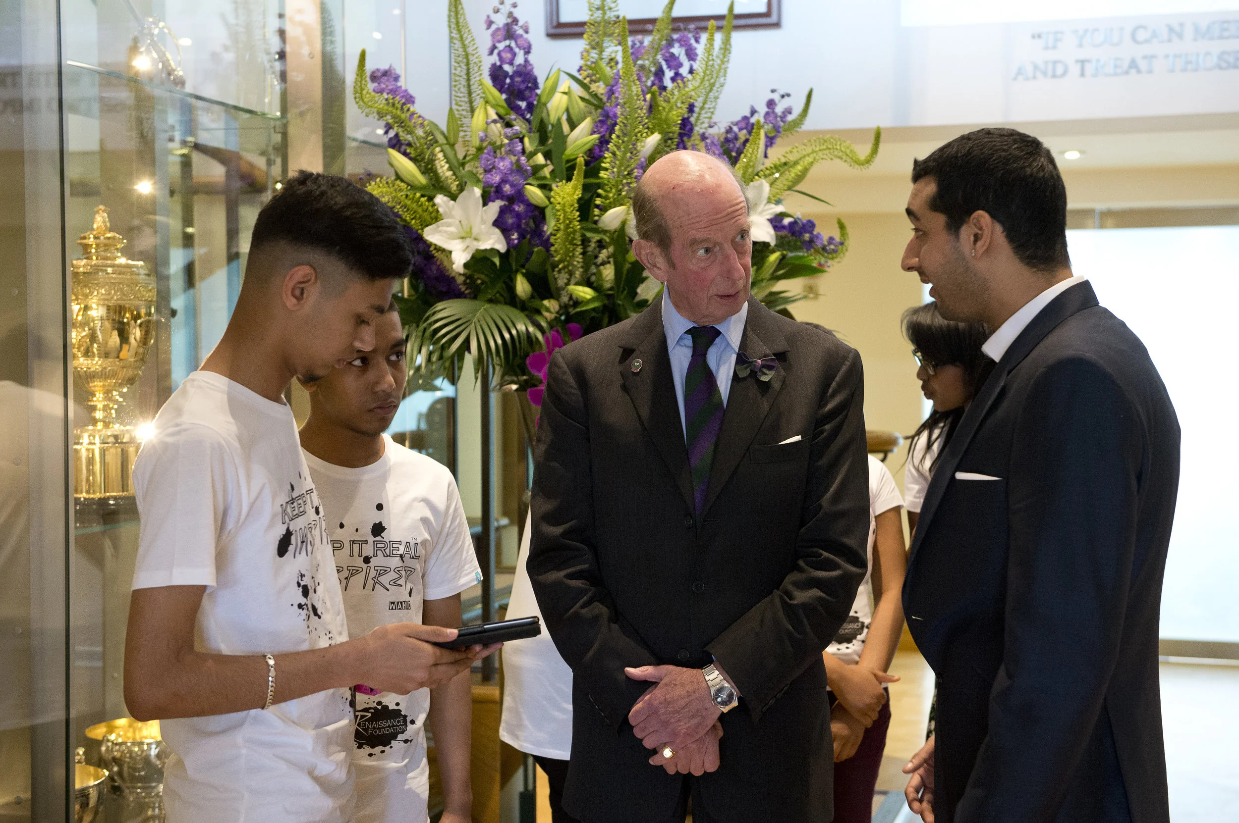HRH The Duke of Kent meets with Charity The Renaissance Foundation in the Club house
The Championships Wimbledon 2014
The All England Lawn Tennis & Croquet Club Wimbledon
Day 3
Wednesday 25/06/2014
Credit: Thomas Lovelock/ AELTC