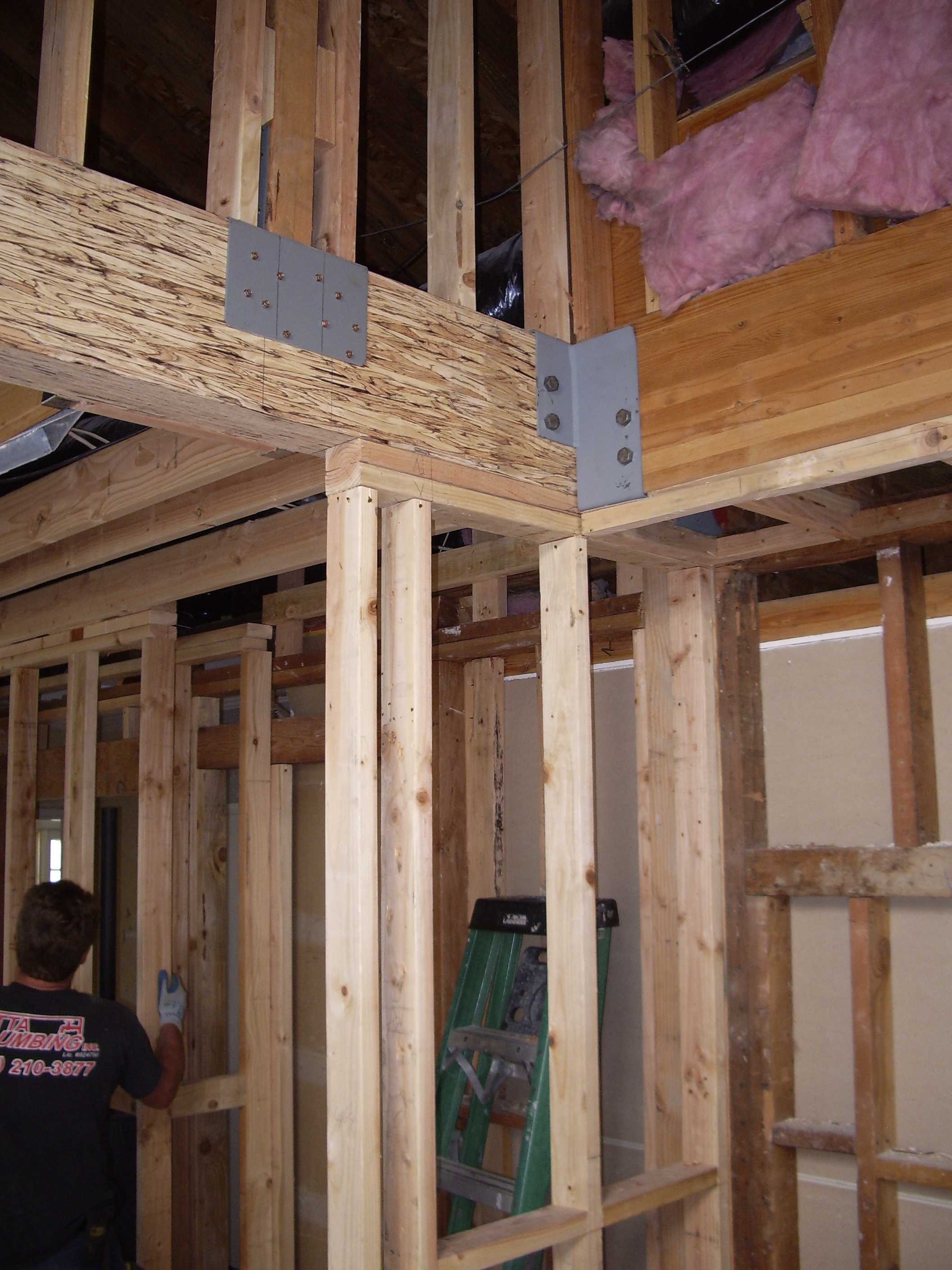  There were several bearing walls removed requiring engineered components. 