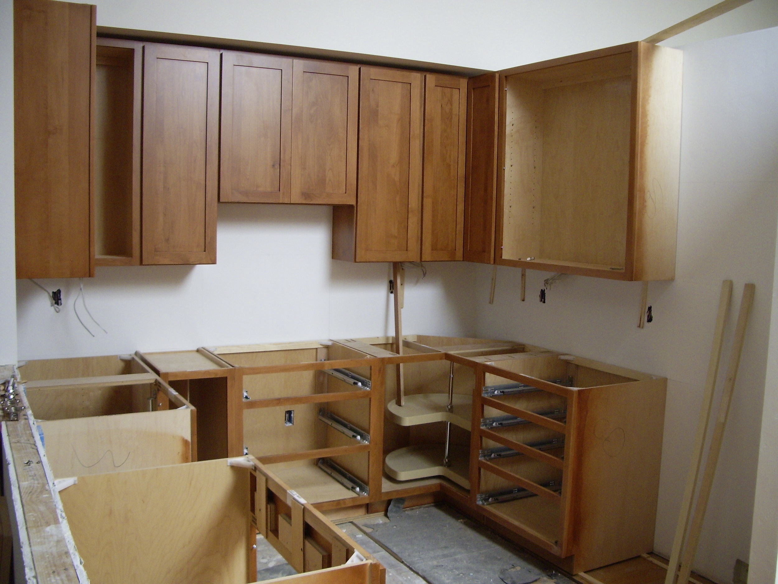  Kitchen cabinets going in. 