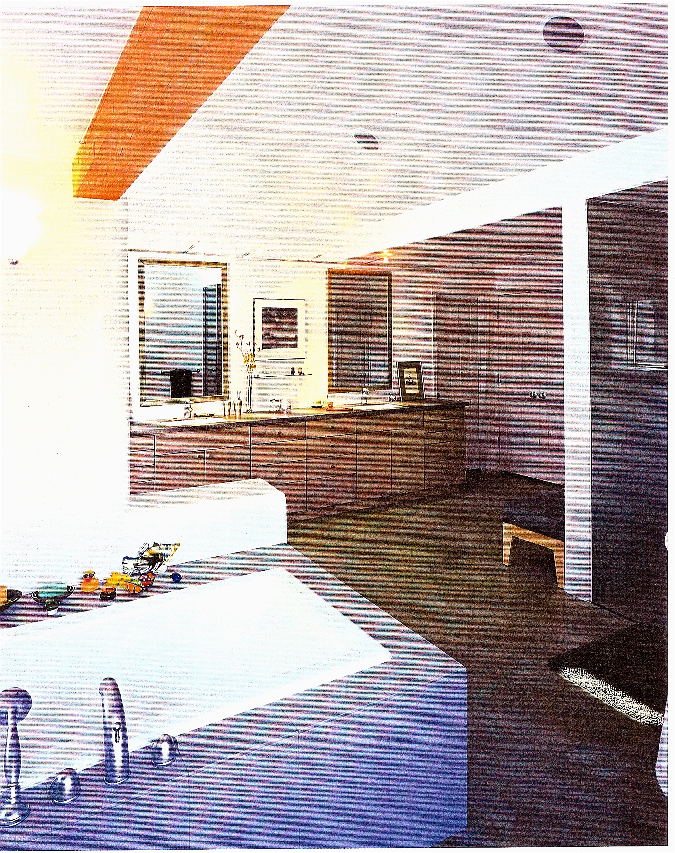  Master bathroom featuring stained concrete floor. 