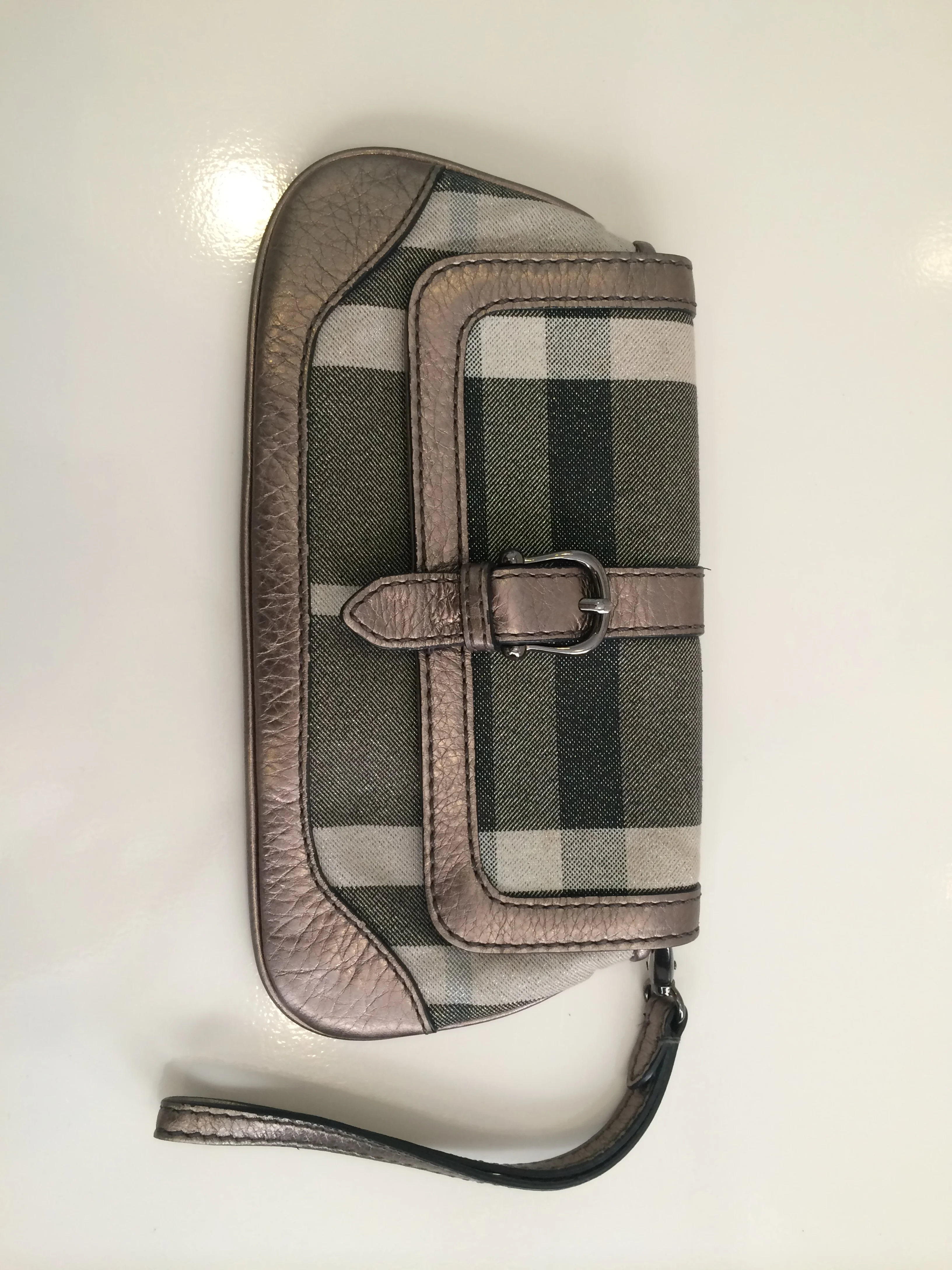 Burberry Shimmer Check Wristlet