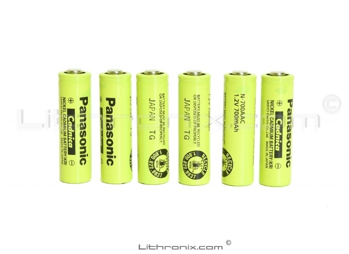 Batterie AA rechargeable 700mAh sortie Broches à souder Panasonic, NiCd,  1.2 V