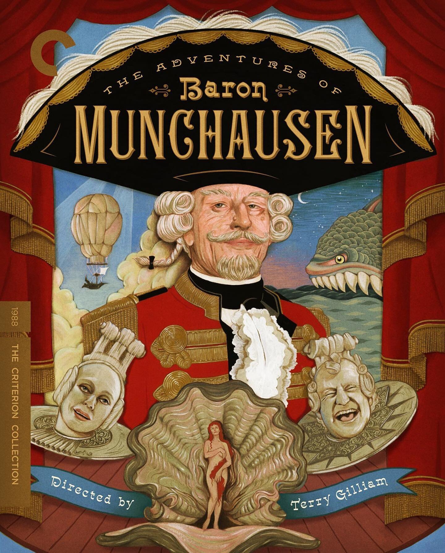 @CriterionCollection has announced their January 2023 titles and I *loved* creating some outrageous typography for the cover of Terry Gilliam&rsquo;s dazzling fantasy &ldquo;The Adventures of Baron Munchausen.&rdquo;

🎨by the incredible @abby_giusep