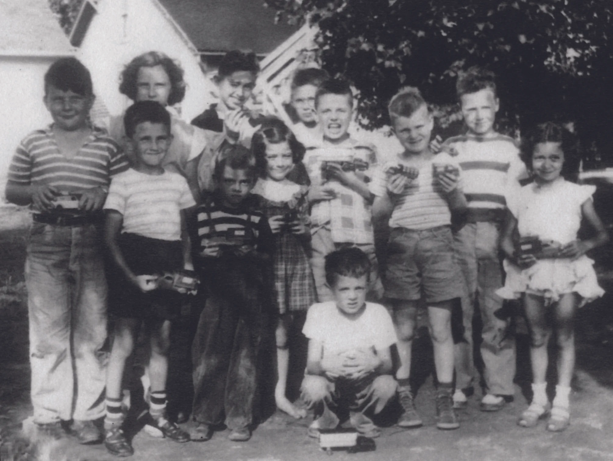 Charlie Ryan on far left (stage right) and his friends.