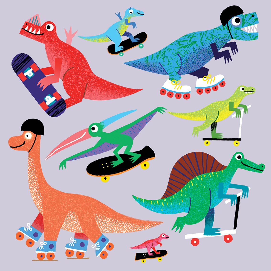 Rob Hodgson skateboarding dinosaurs