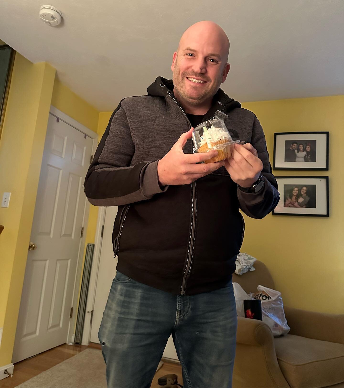 This first photo is of my amazing, smiley, handsome other half Chris, coming home from work today surprising me with a cupcake on this special day that I hold dear in my heart. The second photo, is WHY I hold this day close to my heart. It was me exa