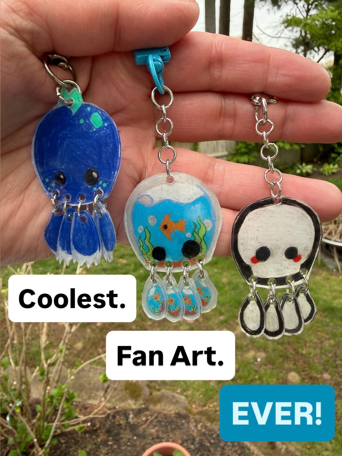 How cool is this?!🐙😃✨ 

So yesterday at the Greenway, a fan came by and showed me the COOLEST fan art for Scatterbrain- 

Octopal shrinky-dink keychain she made using our stencil kit! So flippin&rsquo; cool! 

Thank you so much Lara @rainwatercolor