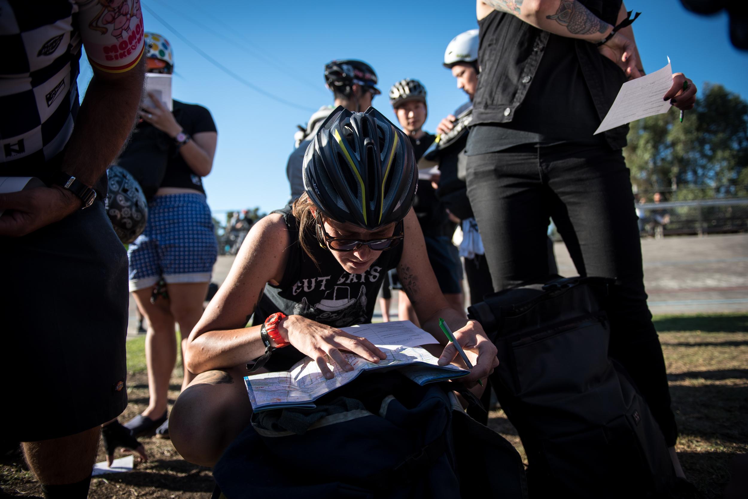 Christina searches for the best routes, Photo by Chris Dilts
