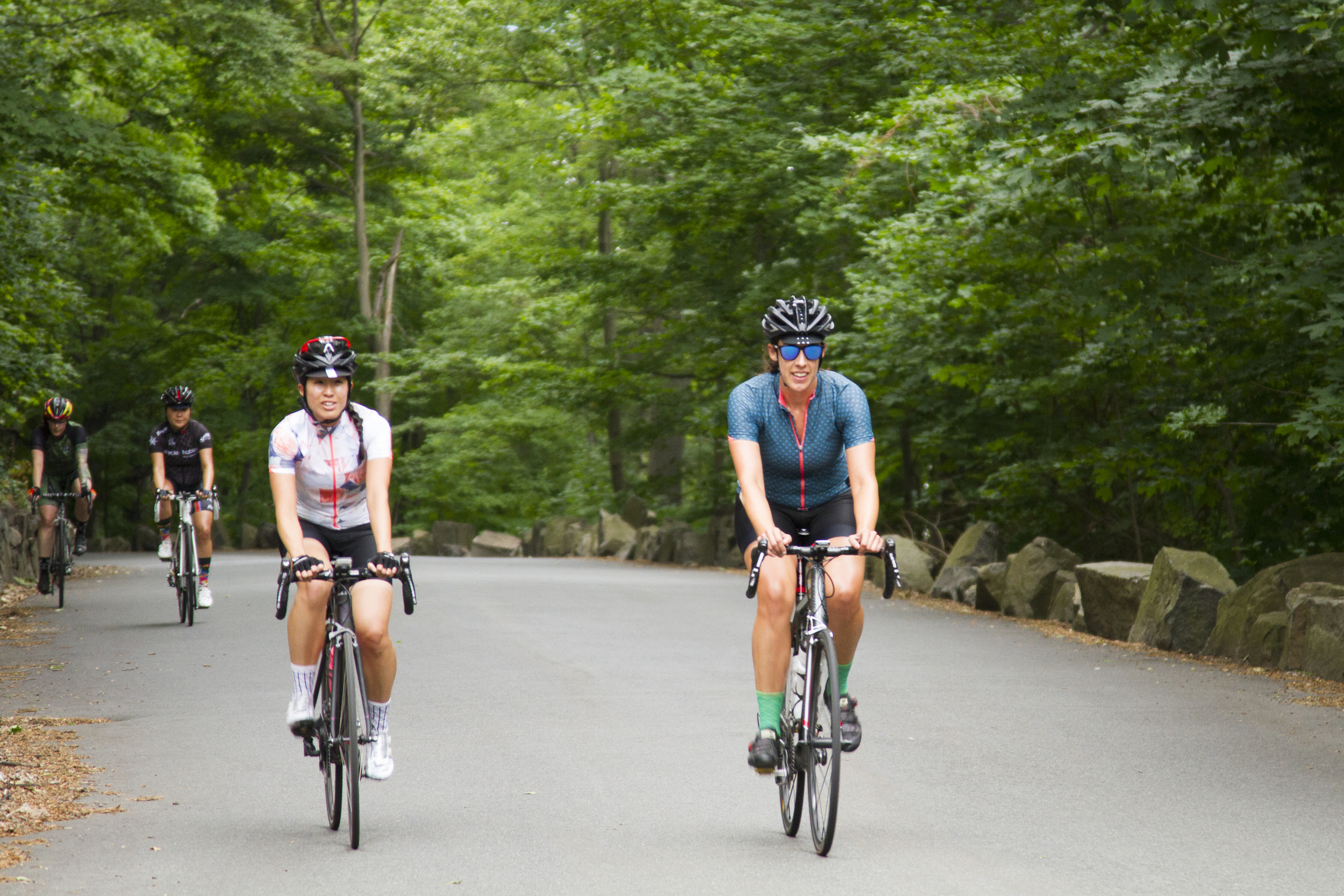 Karen Yung (L) and Jennifer Hannon (R) both in Machines for Freedom on River Road.
