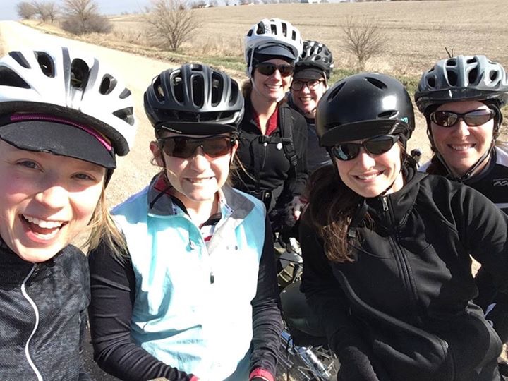 Our group of women who came together for our beginner's gravel ride for Braver Than the Elements. Photo by: Rachel Gehringer-Wiar 