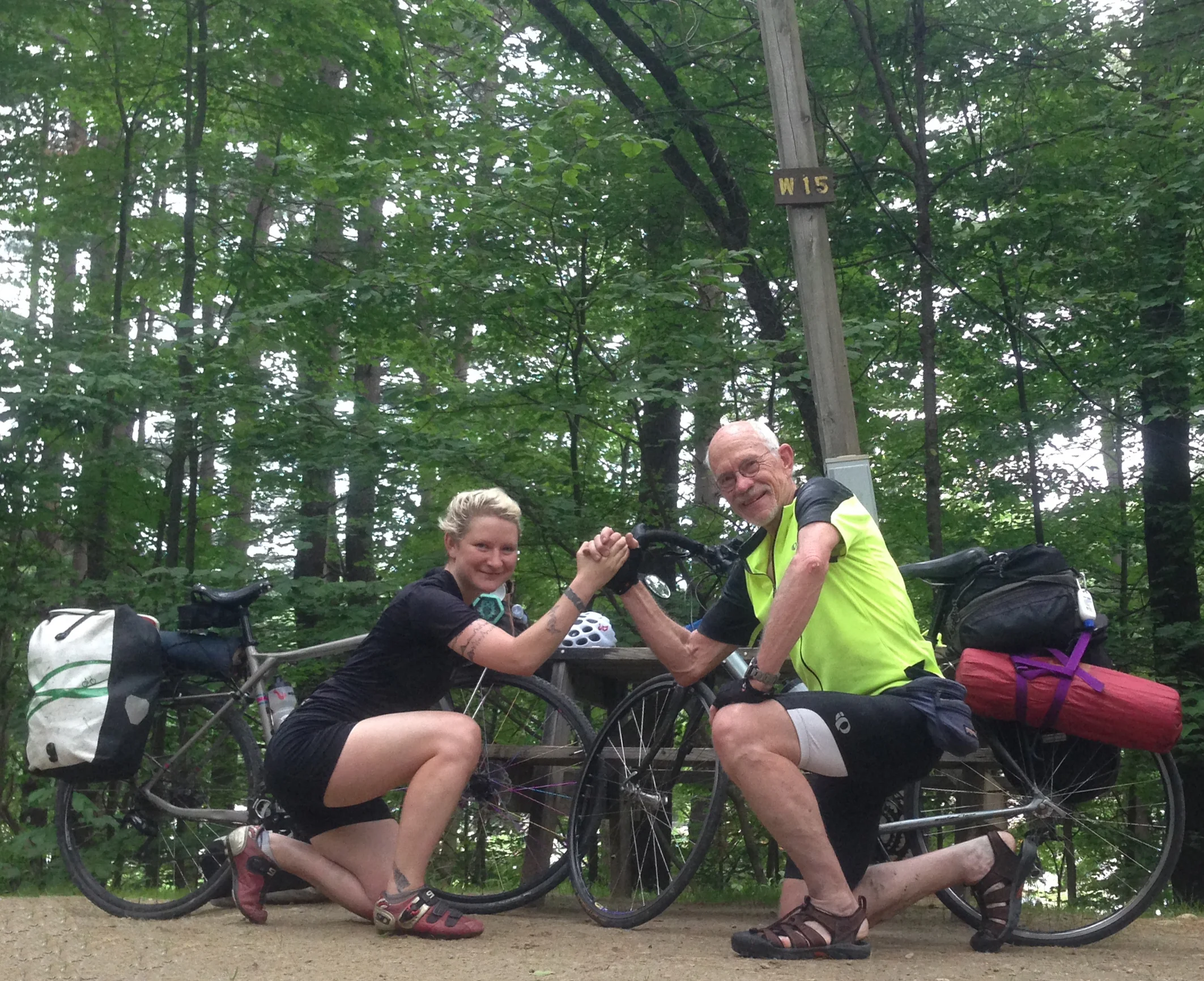 Papa Book's first day of fully loaded bike touring and first ever hard style.