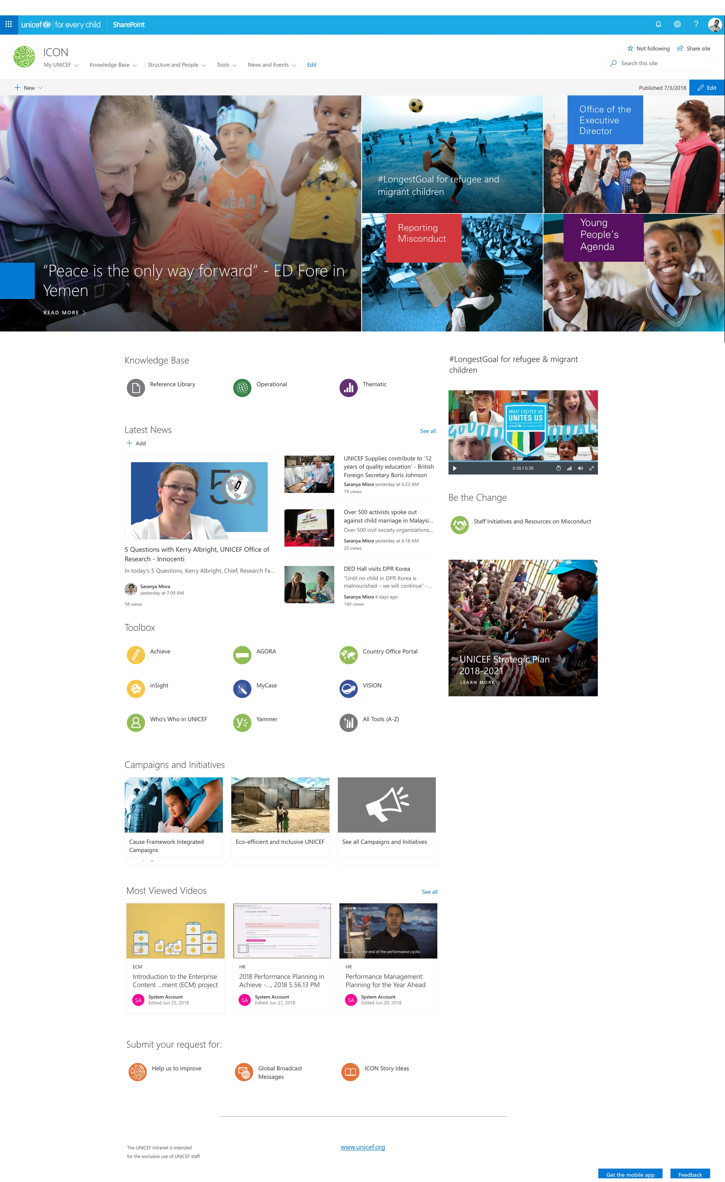Digital Workplace: FINAL Information architecture and Homepage