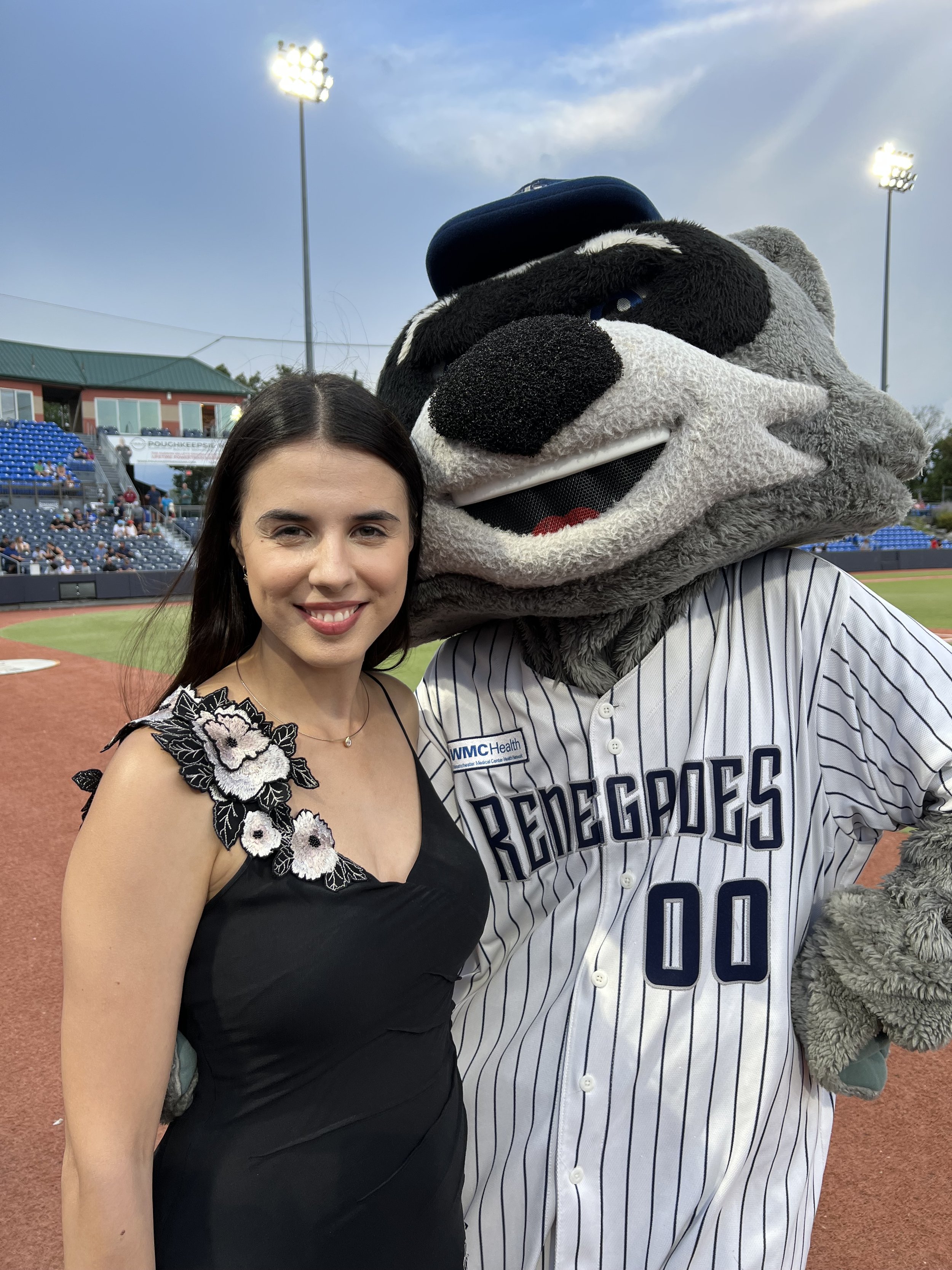 With the Hudson Valley Renegades mascot, Rascal!