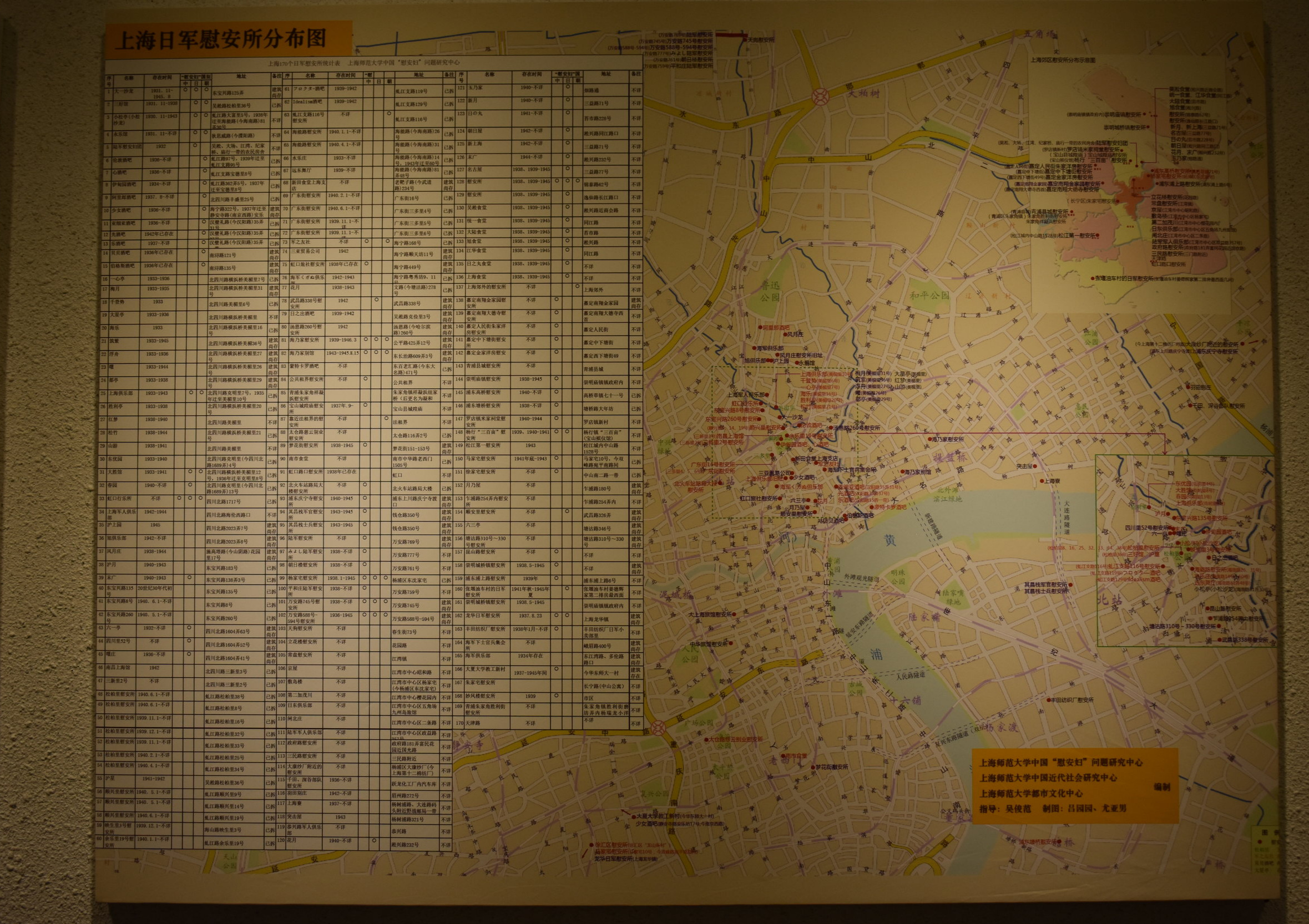 Map of Shanghai with known comfort station locations