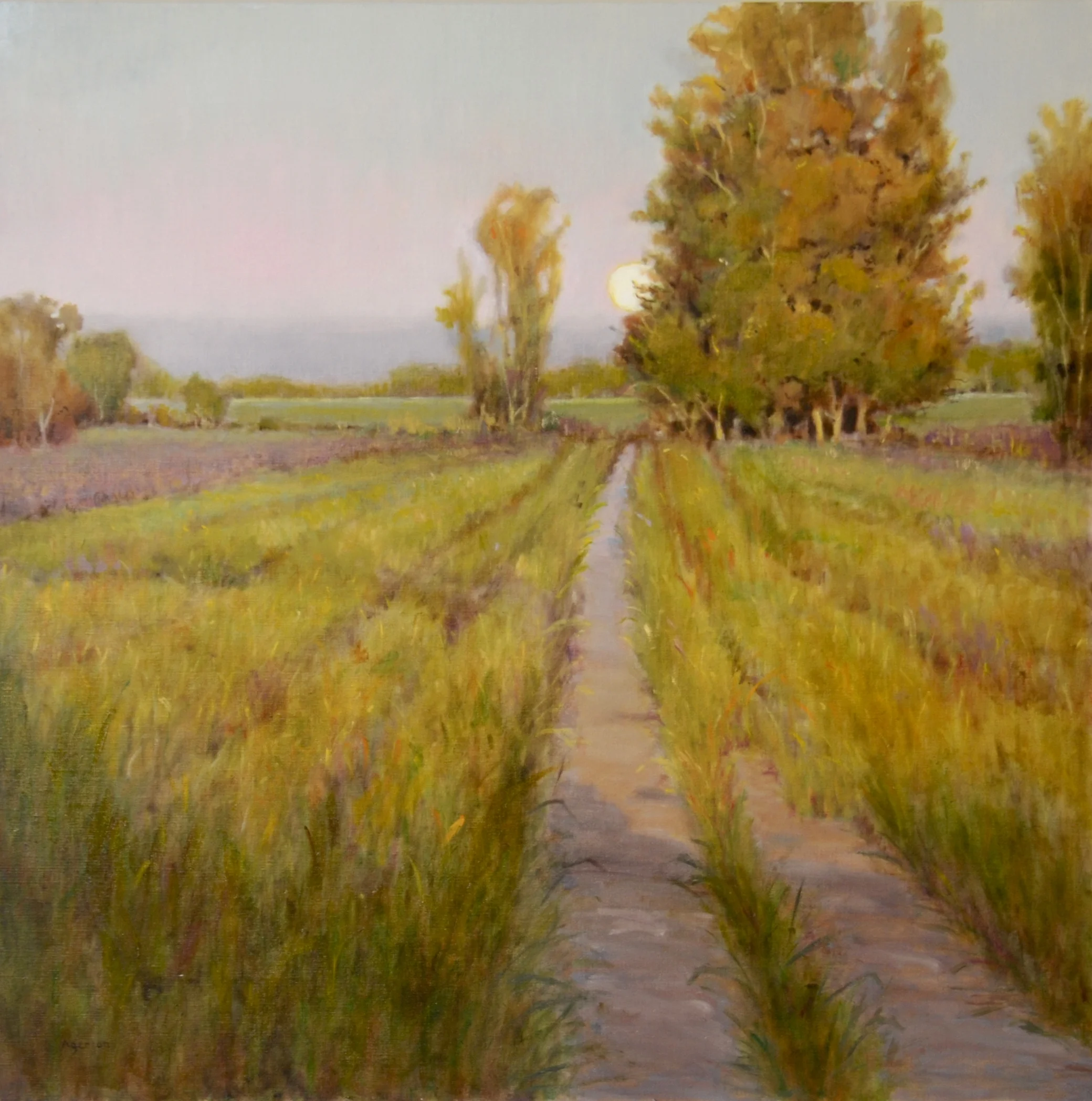 Early Moonrise. 30x30. Available at Ella Walton Richardson Fine Art.