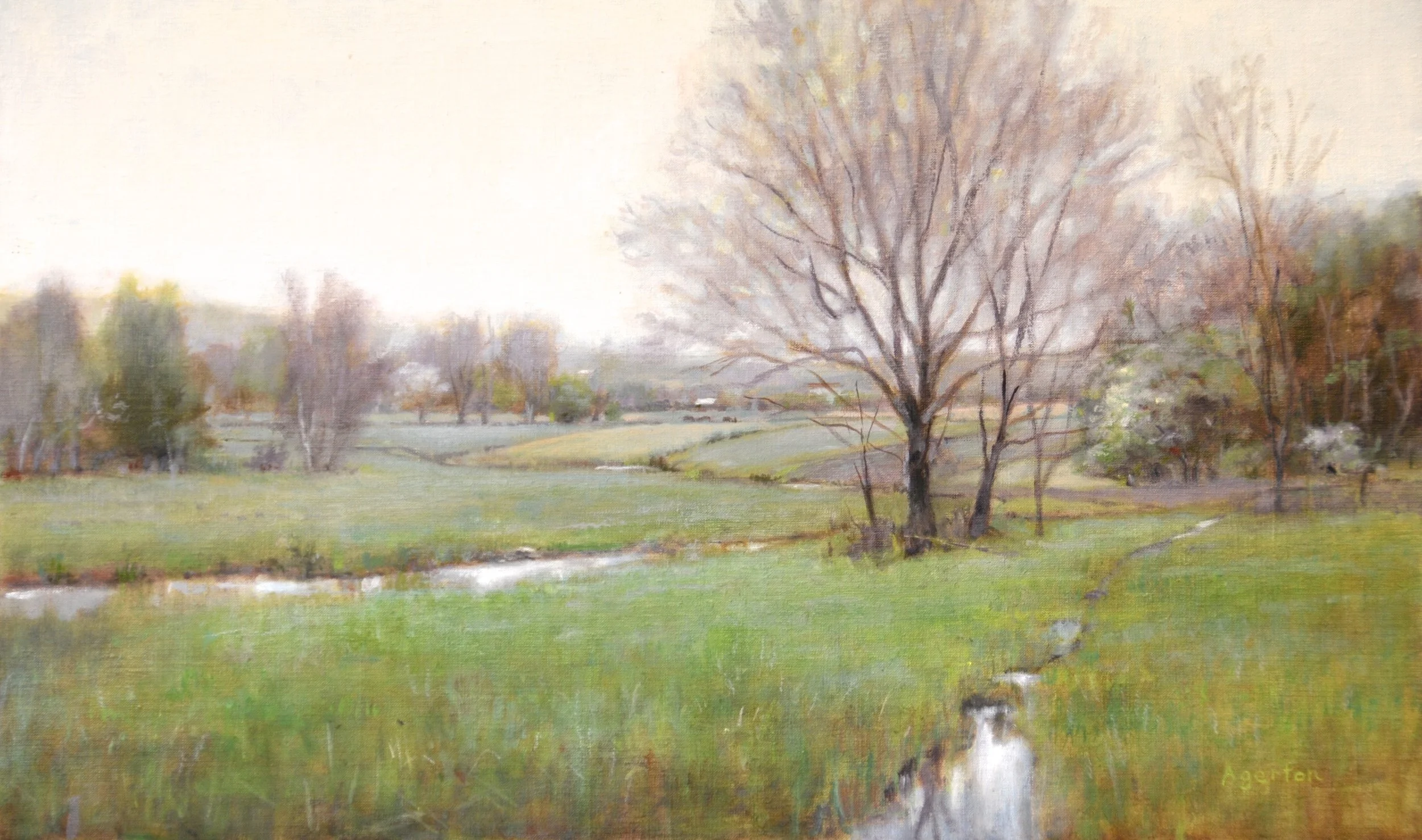 "The Promises of Spring" Oil on Panel. 12x20. Available at Whistle Pik Gallery.