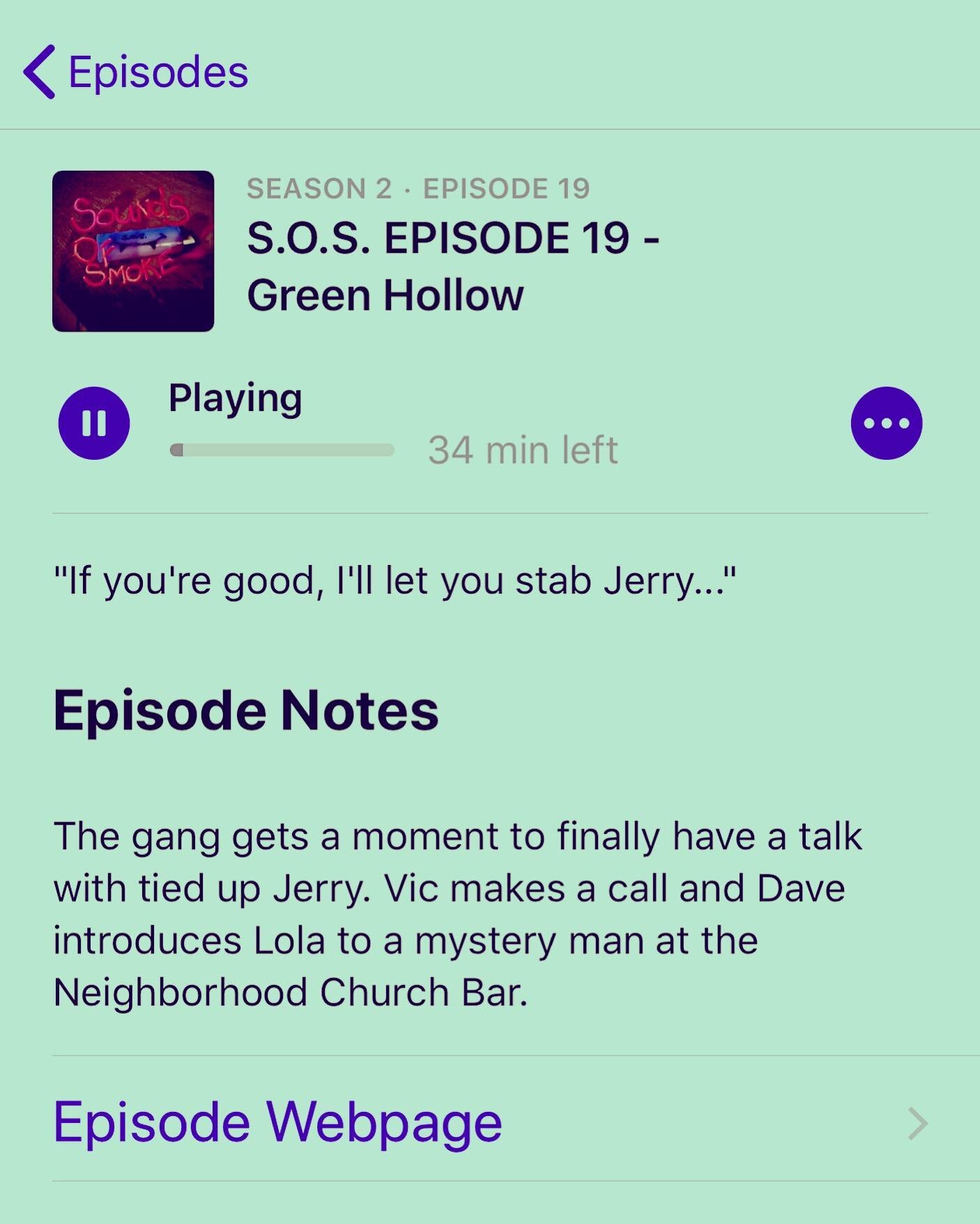 Say whaaa?!? SOS EPISODE 19 is out now- Green Hollow - Listen if you dare!