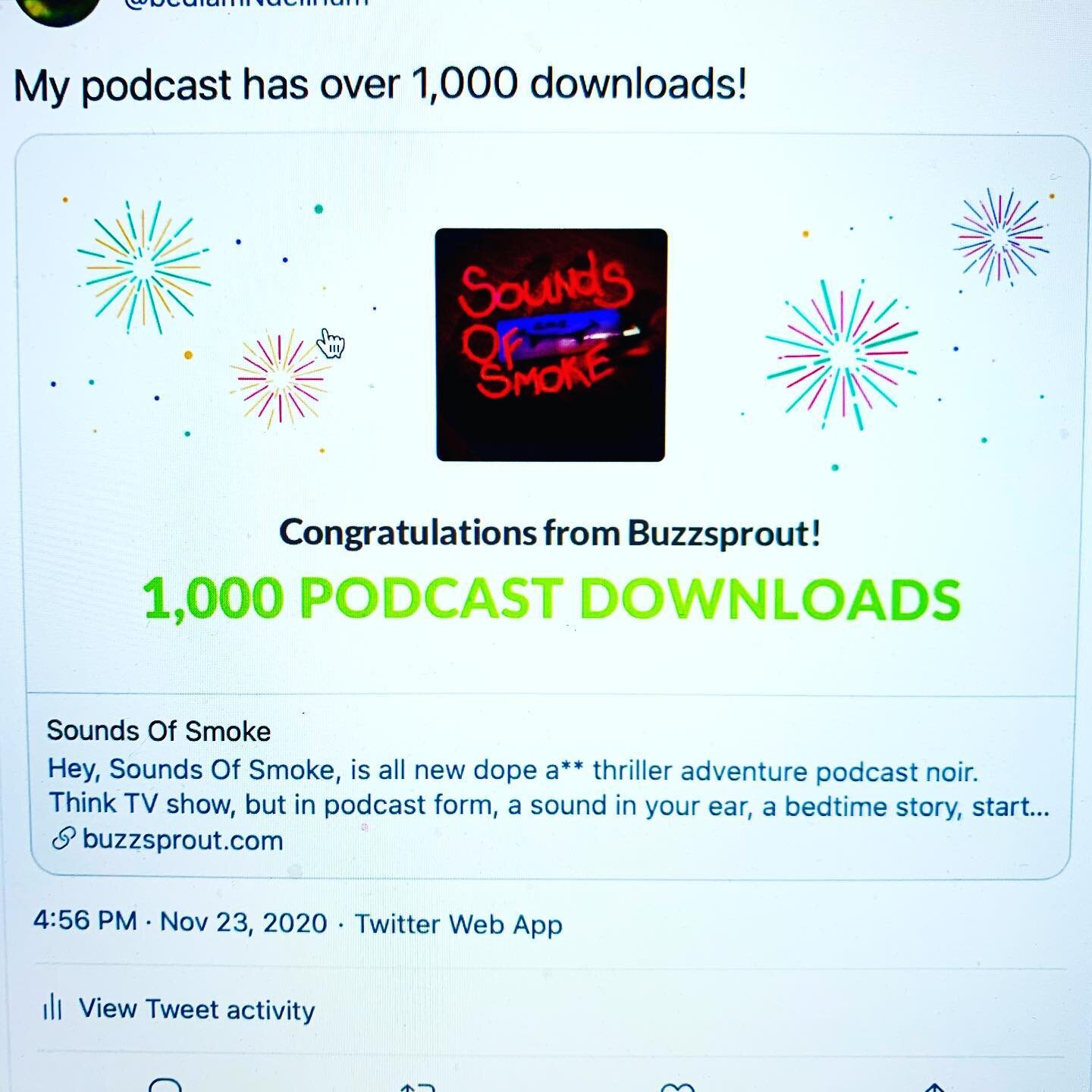 Wow a big moment for our little podcast! Thank you all for listening and please keep on listening and spread the word about this badass podcast that could!