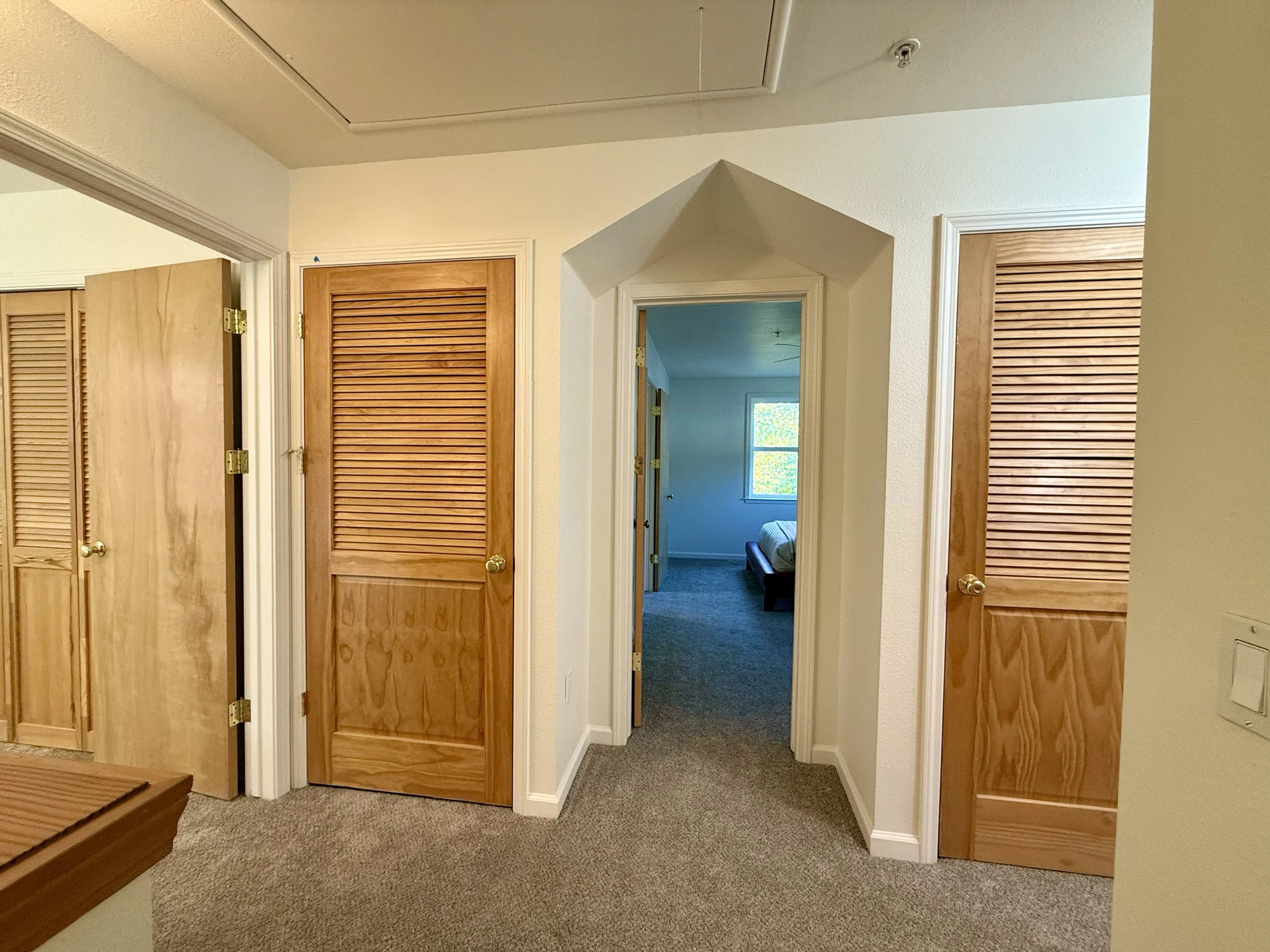 Upstairs Hall, Laundry in Left cupboard 