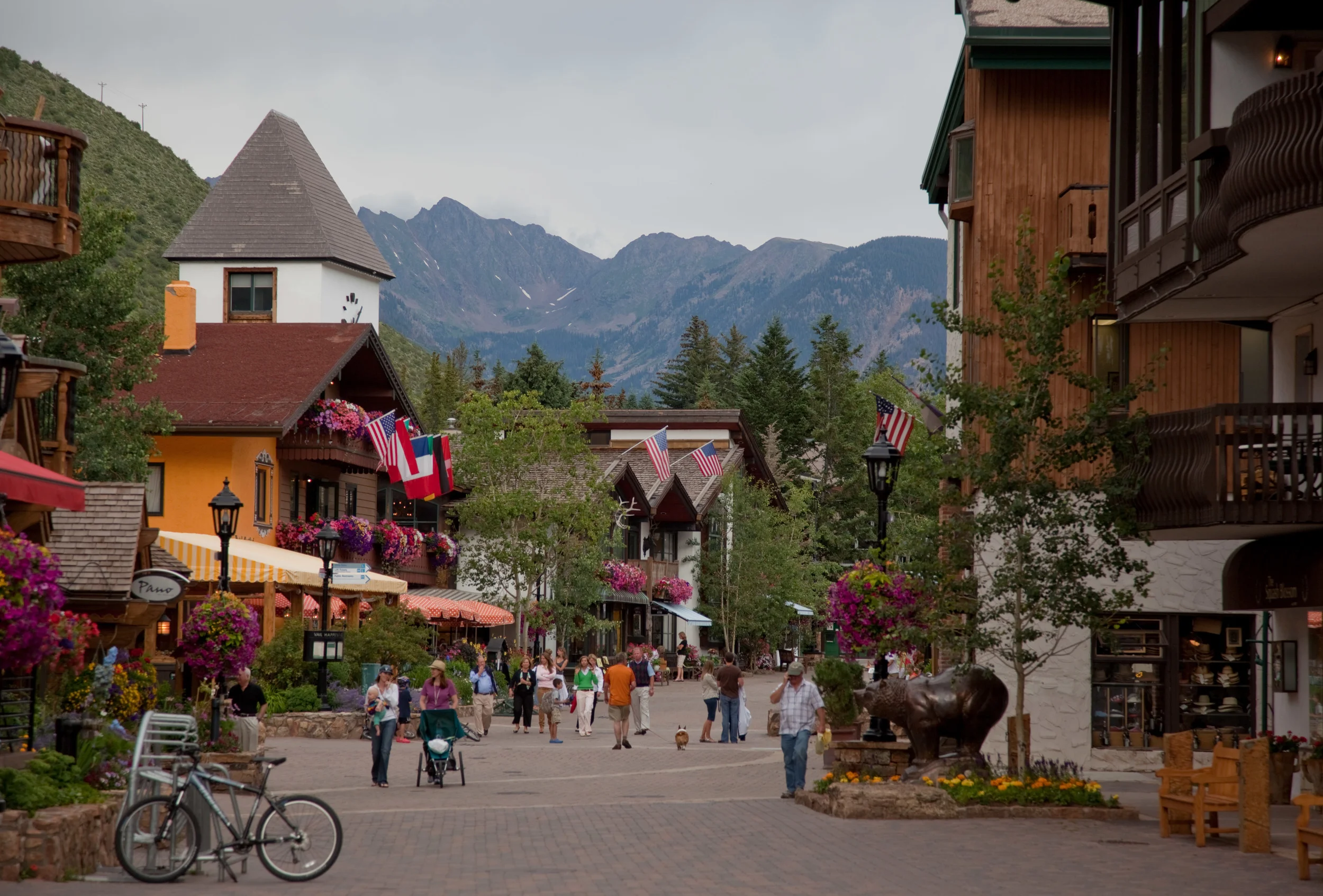 Downtown Vail, Colorado built a pleasant place for people. Every town can do this. Despite virtually everyone who visits Vail drives their car there - they did not use it as an excuse to not build a place for people.