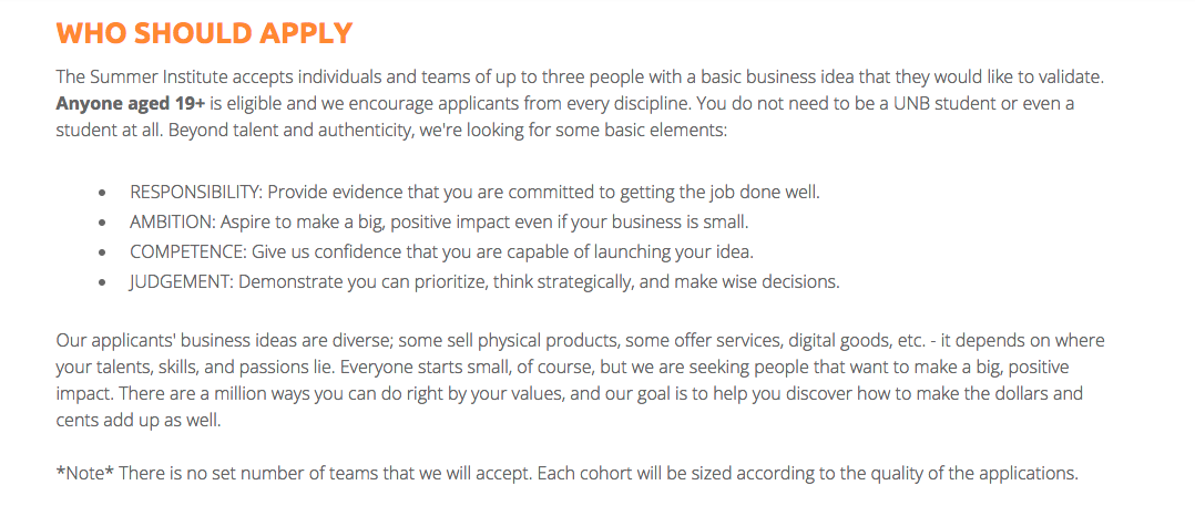 From our Program page at http://summerinst.ca