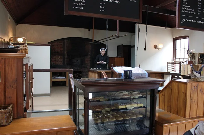 A baker at work in the bakery.