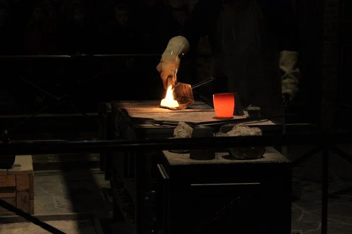 You could watch gold being melted down and poured into an ingot.