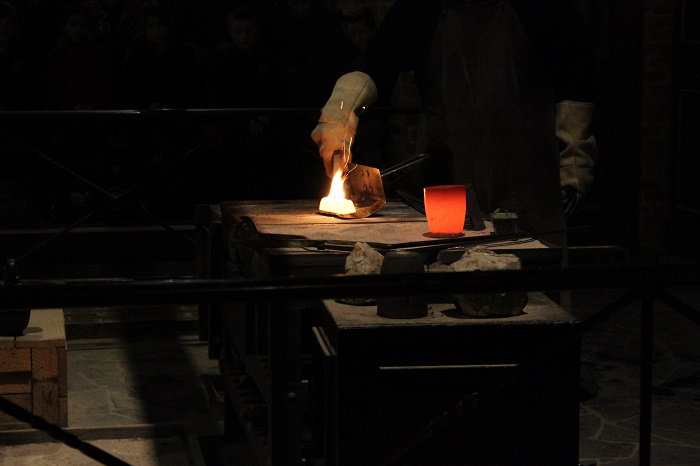 You could watch gold being melted down and poured into an ingot.